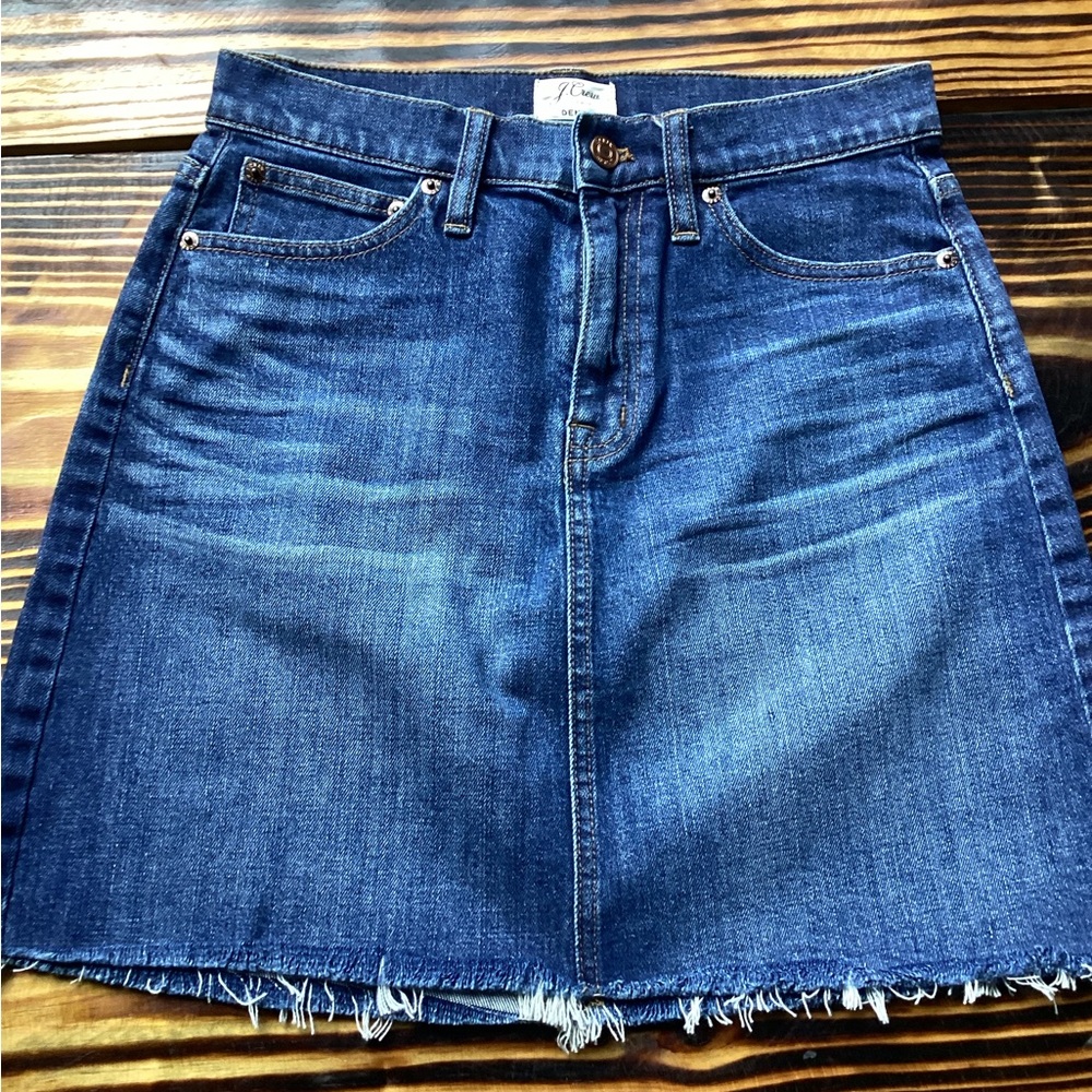 J. Crew Blue Denim  Mini A-Line Skirt Size 25